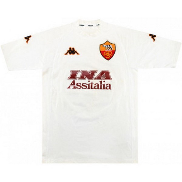 Tailandia Camiseta As Roma Segunda equipo Retro 2000 2001 Blanco